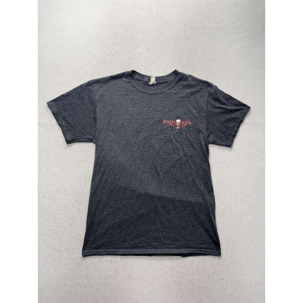 Fruit Of The Loom Shirt Mens Small Gray Diesel Life Truck Graphic Tee Back